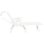 Chaise longue pliable Plastique Blanc – Image 3