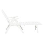 Chaise longue pliable Plastique Blanc – Image 4