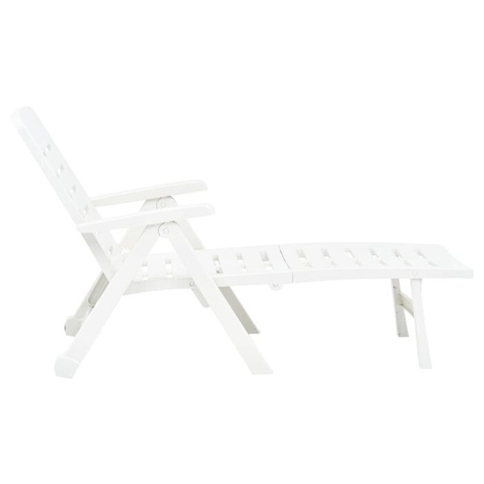 Chaise longue pliable Plastique Blanc – Image 4