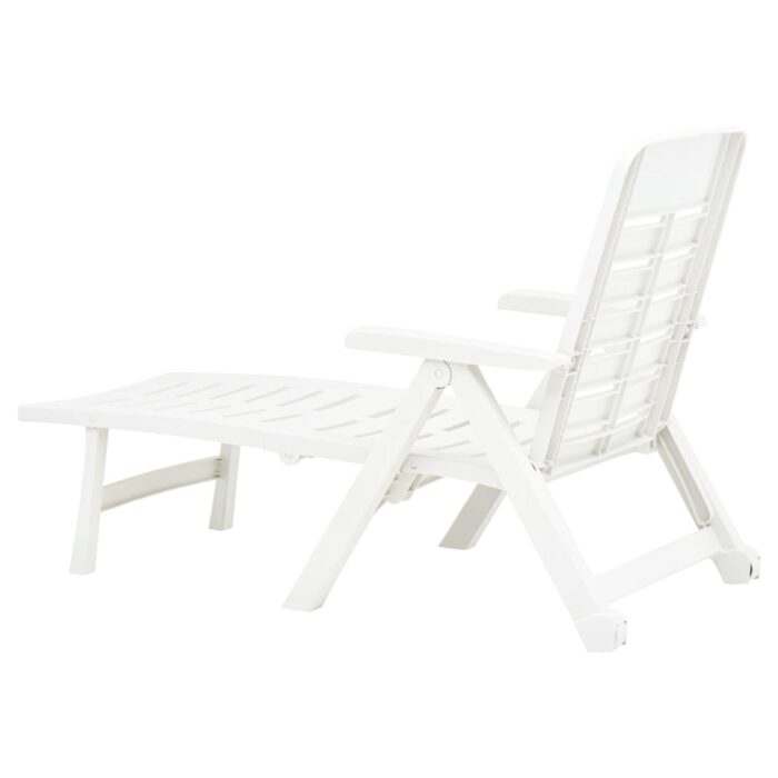 Chaise longue pliable Plastique Blanc – Image 5