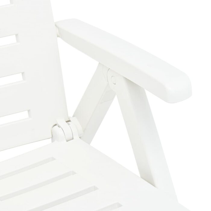Chaise longue pliable Plastique Blanc – Image 7