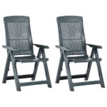 Chaises inclinables de jardin lot de 2 Plastique Vert