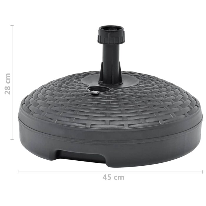 Socle de parasol rempli de sable/d'eau 20 L Plastique rotin – Image 5