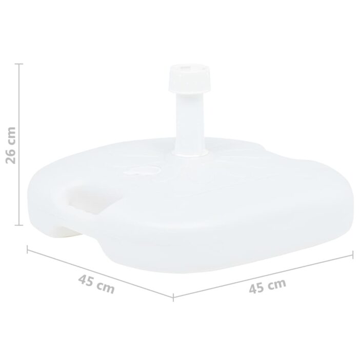Socle de parasol rempli de sable/d'eau 16 L Blanc Plastique – Image 5
