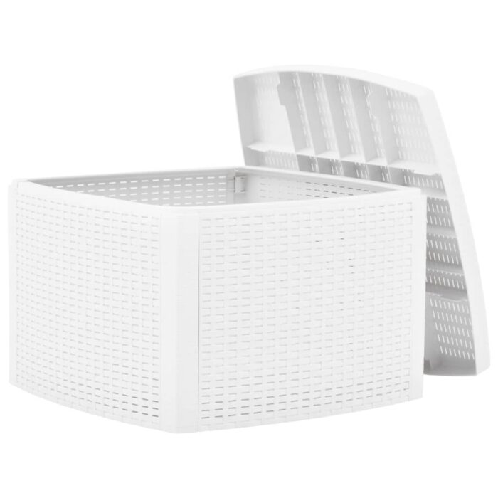 Table d'appoint Blanc 54x54x36,5 cm Plastique – Image 3
