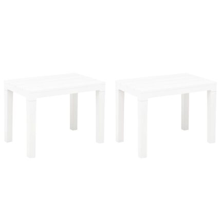 Bancs de jardin lot de 2 Blanc Plastique