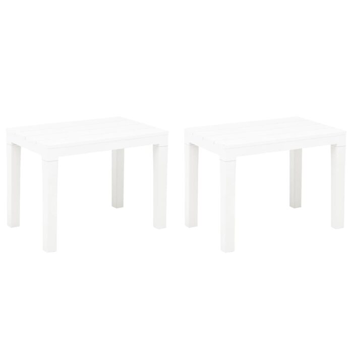 Bancs de jardin lot de 2 Blanc Plastique – Image 1