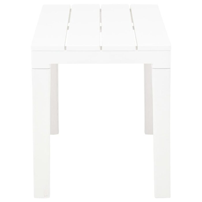 Bancs de jardin lot de 2 Blanc Plastique – Image 3