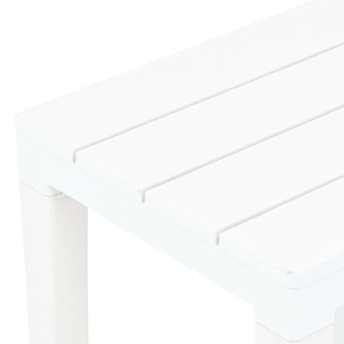 Bancs de jardin lot de 2 Blanc Plastique – Image 4