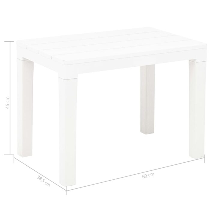 Bancs de jardin lot de 2 Blanc Plastique – Image 5