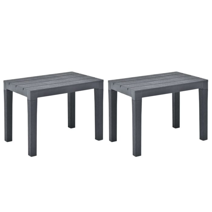 Bancs de jardin 2 pcs Anthracite Plastique – Image 1