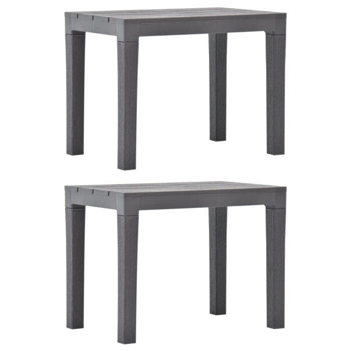 Bancs de jardin lot de 2 Moka Plastique – Image 1