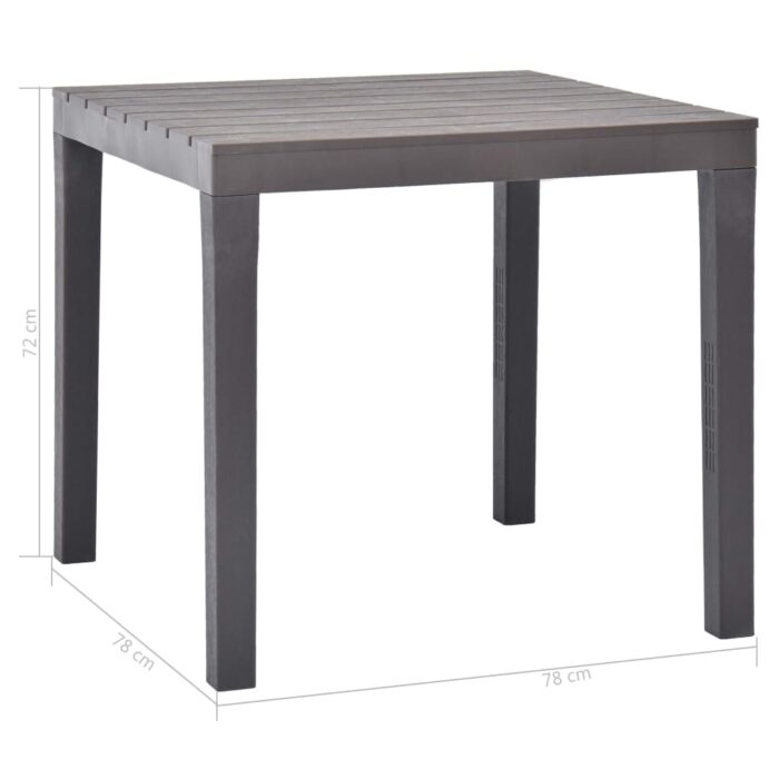 Table de jardin Moka 78x78x72 cm Plastique – Image 4