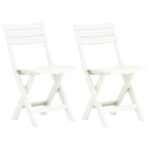 Chaises de jardin pliables lot de 2 Plastique Blanc