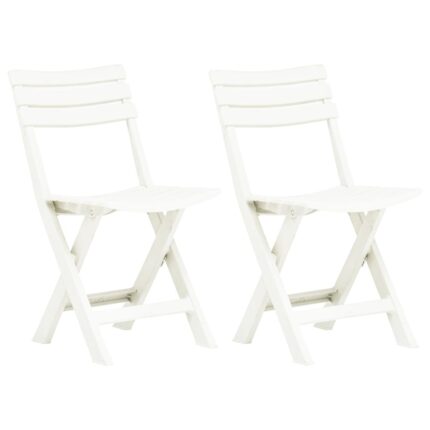 Chaises de jardin pliables lot de 2 Plastique Blanc