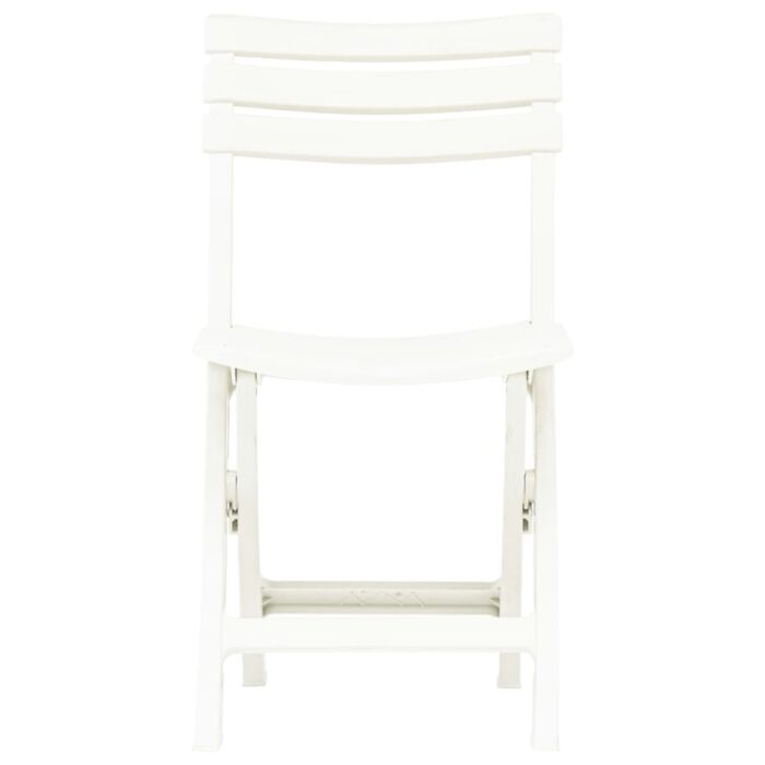 Chaises de jardin pliables lot de 2 Plastique Blanc – Image 2
