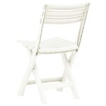 Chaises de jardin pliables lot de 2 Plastique Blanc – Image 3