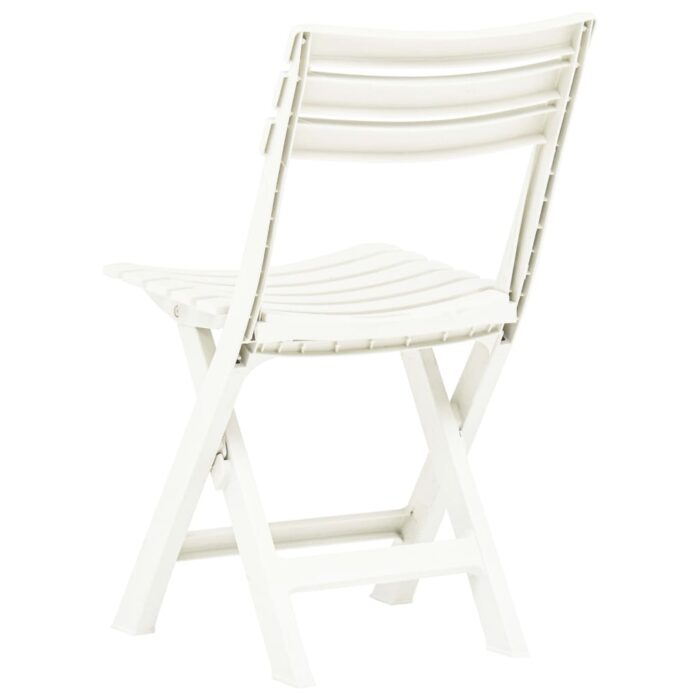 Chaises de jardin pliables lot de 2 Plastique Blanc – Image 3
