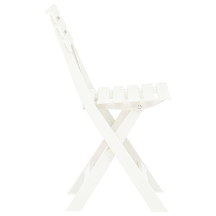 Chaises de jardin pliables lot de 2 Plastique Blanc – Image 4
