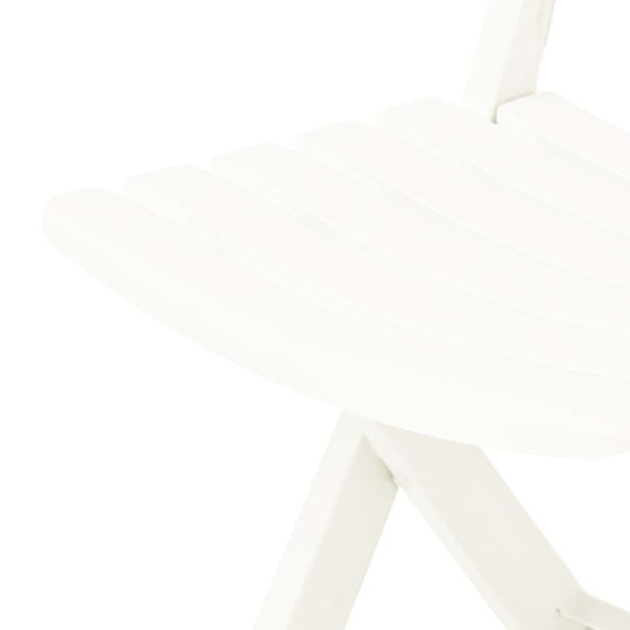 Chaises de jardin pliables lot de 2 Plastique Blanc – Image 5