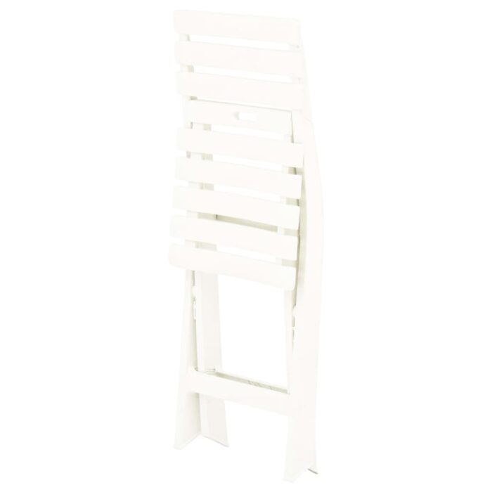 Chaises de jardin pliables lot de 2 Plastique Blanc – Image 7