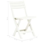 Chaises de jardin pliables lot de 2 Plastique Blanc – Image 8