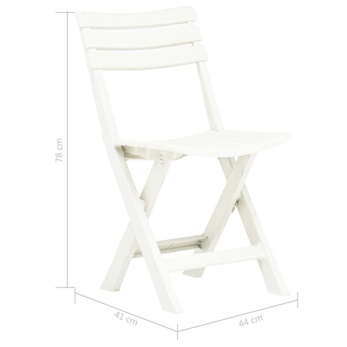 Chaises de jardin pliables lot de 2 Plastique Blanc – Image 8