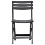 Chaises de jardin pliables lot de 2 Plastique Anthracite – Image 2
