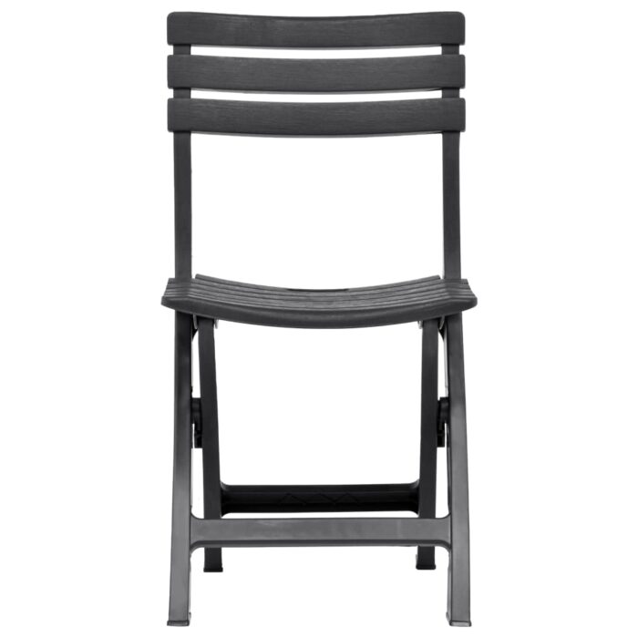 Chaises de jardin pliables lot de 2 Plastique Anthracite – Image 2