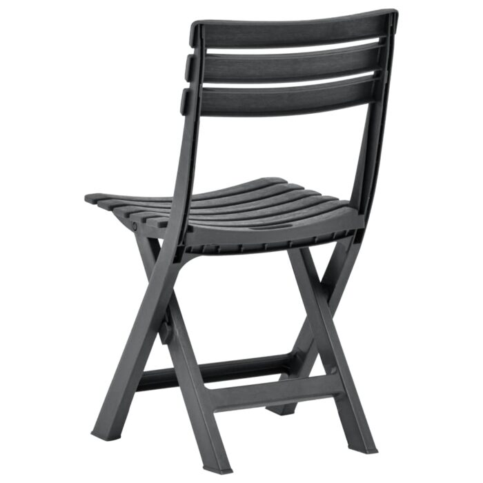 Chaises de jardin pliables lot de 2 Plastique Anthracite – Image 4