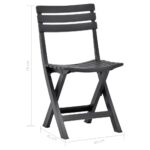 Chaises de jardin pliables lot de 2 Plastique Anthracite – Image 8
