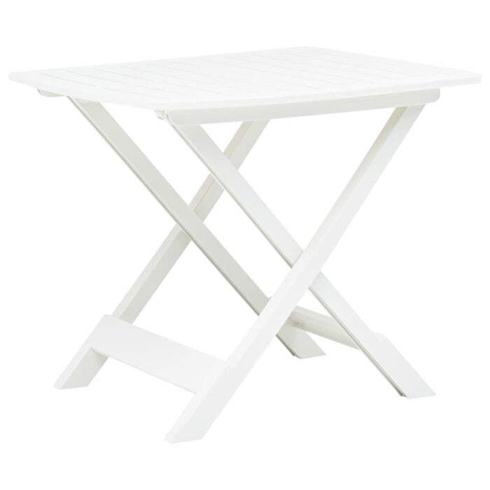 Table pliable de jardin Blanc 79x72x70 cm Plastique – Image 1