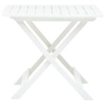Table pliable de jardin Blanc 79x72x70 cm Plastique – Image 2