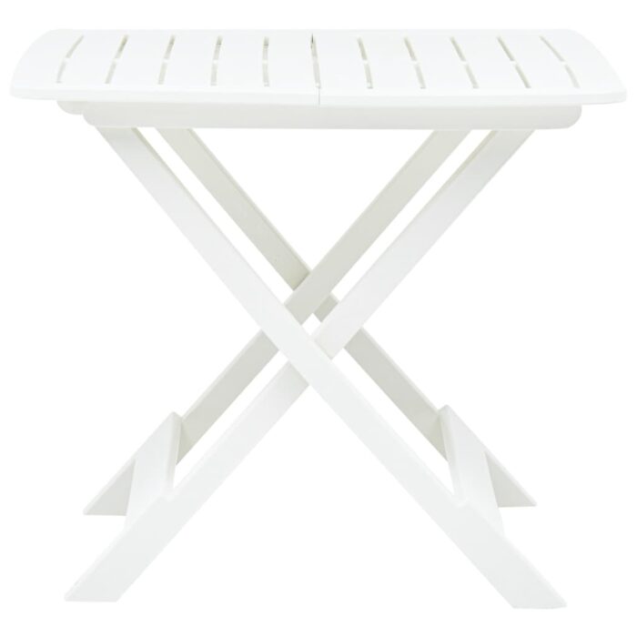 Table pliable de jardin Blanc 79x72x70 cm Plastique – Image 2