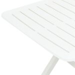 Table pliable de jardin Blanc 79x72x70 cm Plastique – Image 4