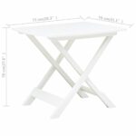 Table pliable de jardin Blanc 79x72x70 cm Plastique – Image 5