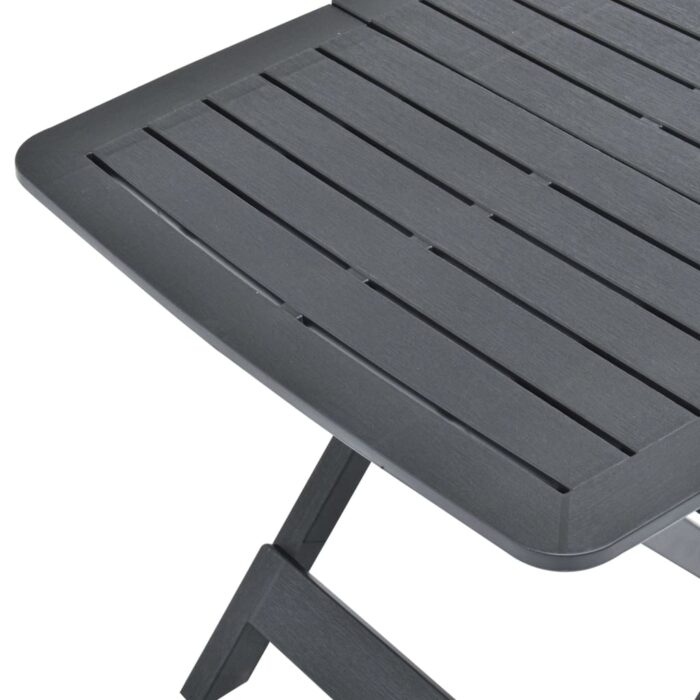 Table pliable de jardin Anthracite 79x72x70 cm Plastique – Image 4