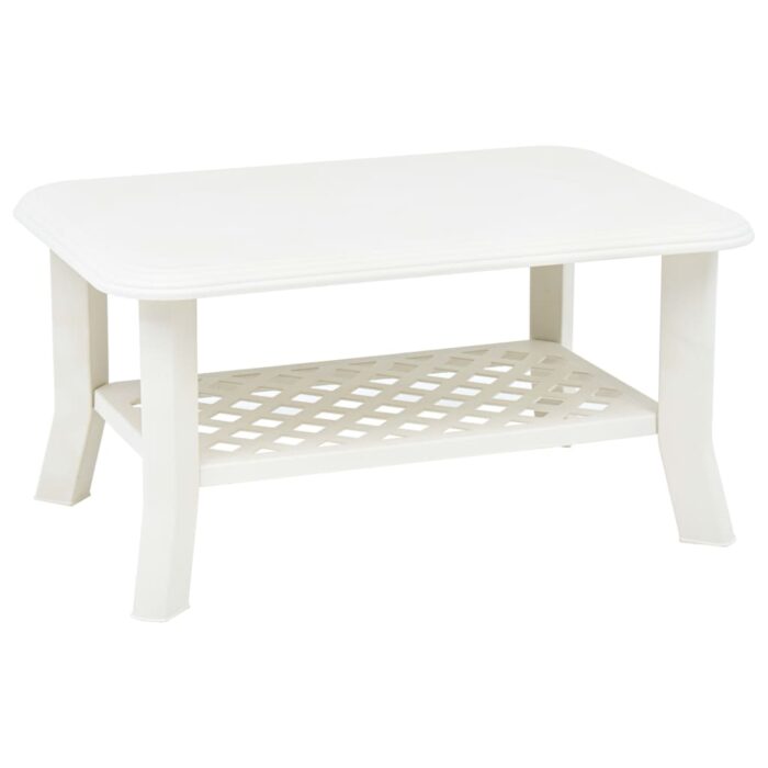 Table basse Blanc 90x60x46 cm Plastique – Image 1