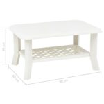 Table basse Blanc 90x60x46 cm Plastique – Image 5