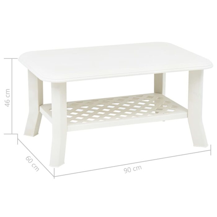 Table basse Blanc 90x60x46 cm Plastique – Image 5