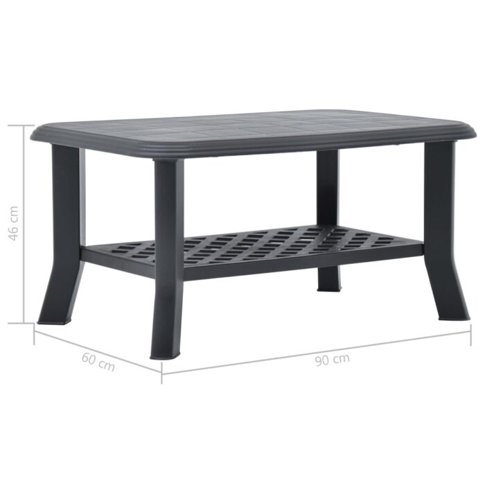 Table basse Anthracite 90x60x46 cm Plastique – Image 6
