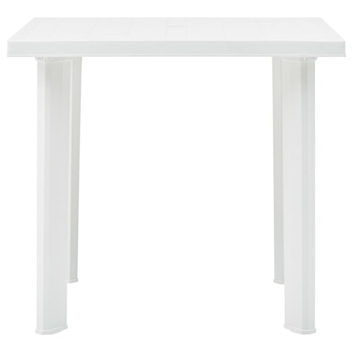 Table de jardin Blanc 80x75x72 cm Plastique – Image 2
