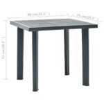 Table de jardin Vert 80x75x72 cm Plastique – Image 4