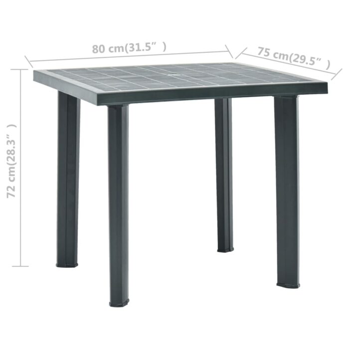 Table de jardin Vert 80x75x72 cm Plastique – Image 4