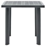 Table de jardin Anthracite 80x75x72 cm Plastique – Image 2