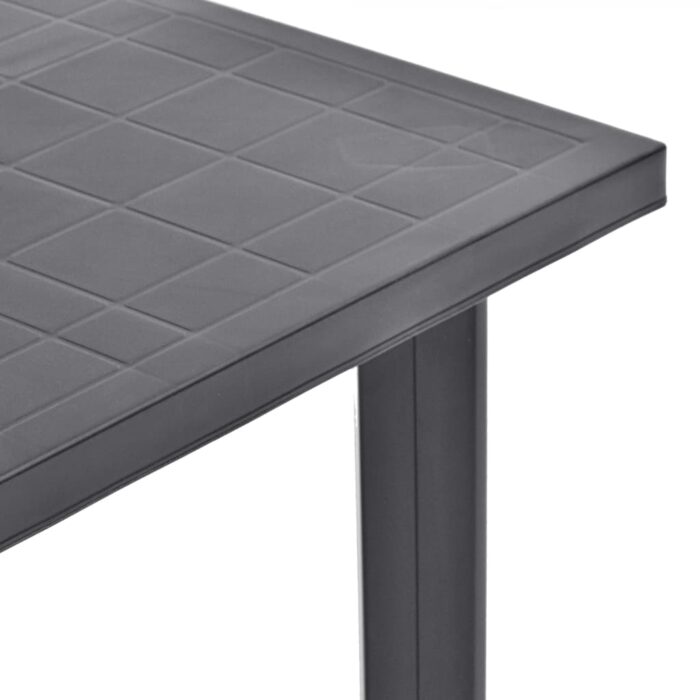 Table de jardin Anthracite 80x75x72 cm Plastique – Image 3