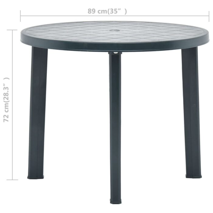 Table de jardin Vert 89 cm Plastique – Image 5