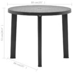 Table de jardin Anthracite 89 cm Plastique – Image 5