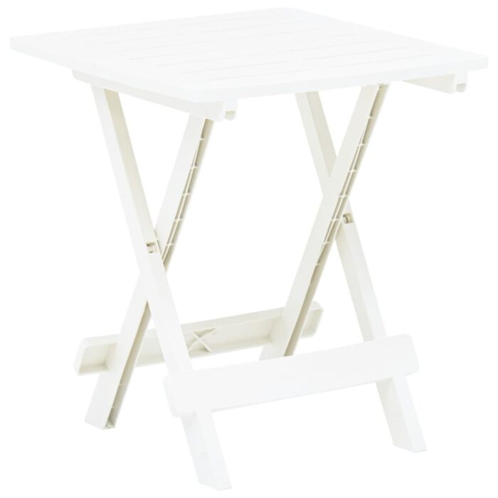 Table pliable de jardin blanc 45x43x50 cm plastique – Image 1