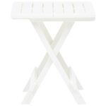 Table pliable de jardin blanc 45x43x50 cm plastique – Image 2